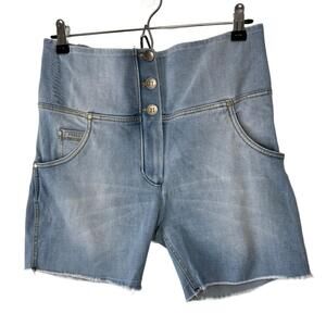 Freddy Womens Sz 10 Blue High Waist Push-up Shuttle Woven Denim Shorts(1964)